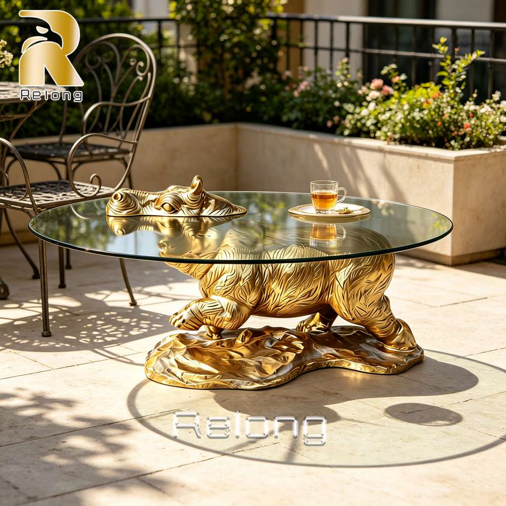 outdoor gold hippo coffee table
