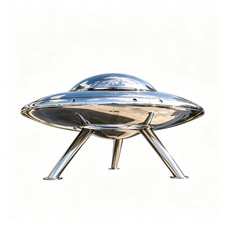 stainless steel UFO sculpture