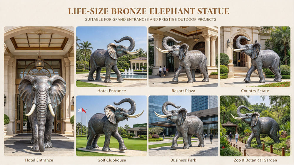 Application Scenarios for Bronze Elephant Sculptures