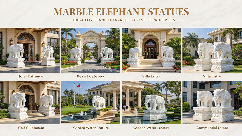 Application Scenarios for Marble Elephant Sculptures