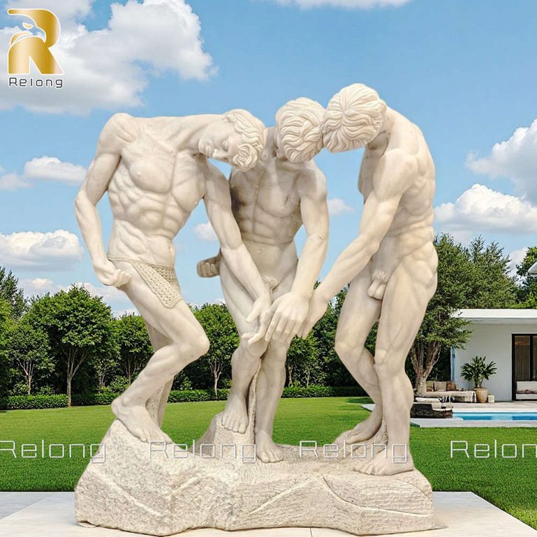 Marble three shades sculpture