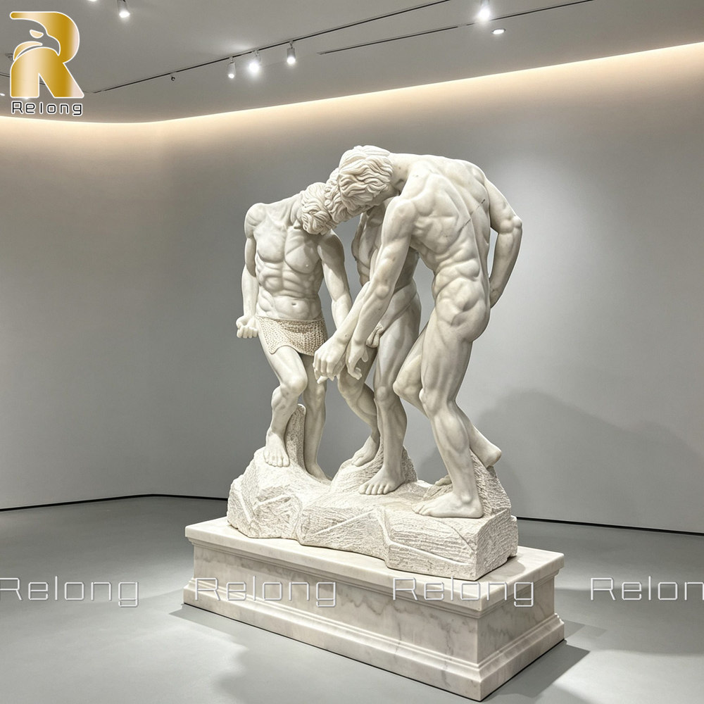 Marble three shades sculpture details (1)