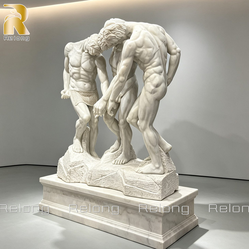 Marble three shades sculpture details (2)