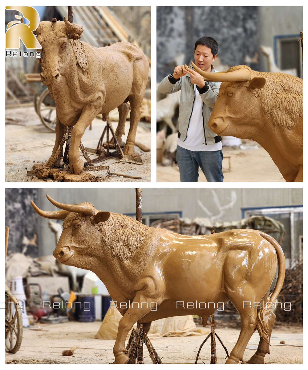 Spanish bull statue clay model created by Relong Factory