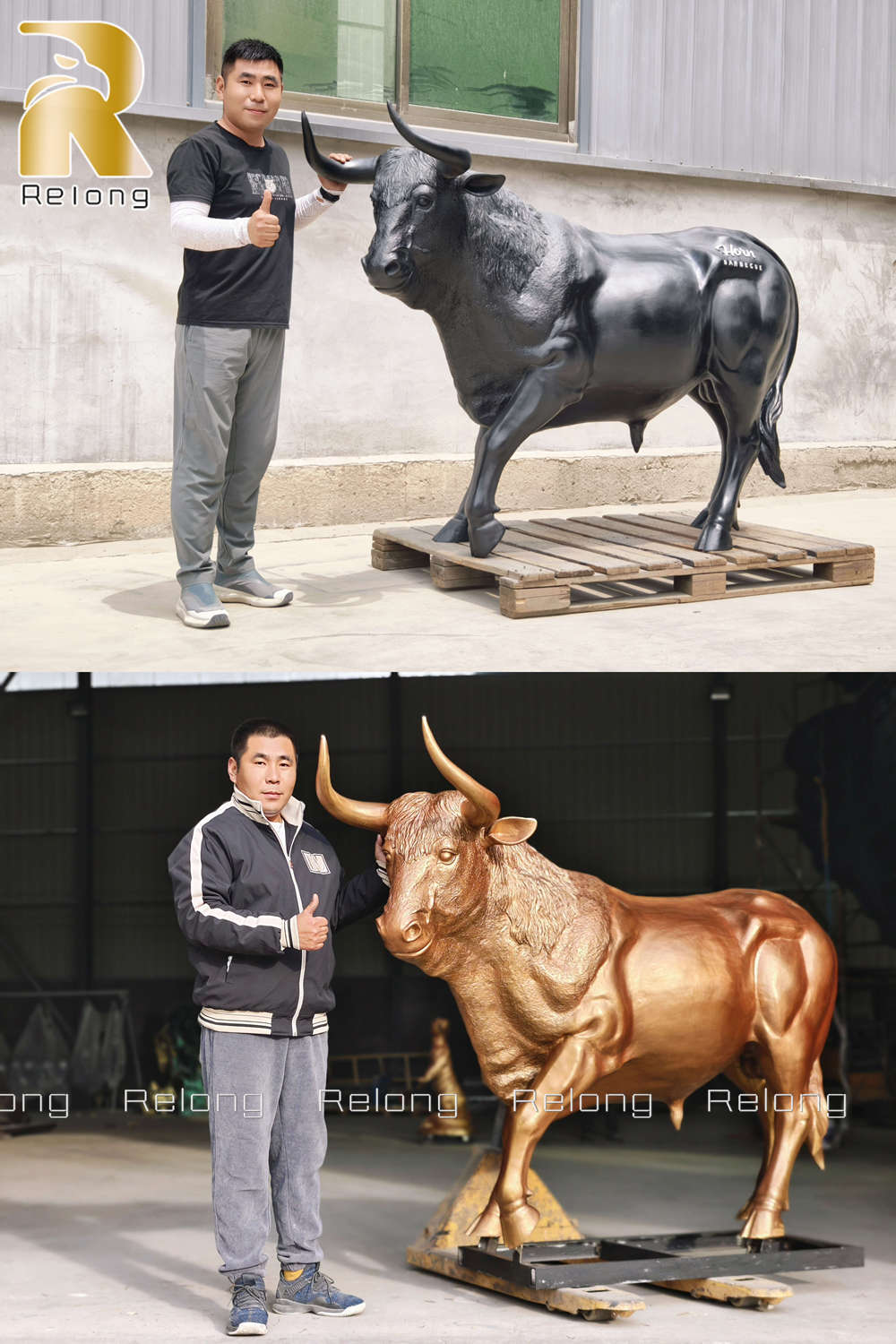 Spanish bull statue finish customization