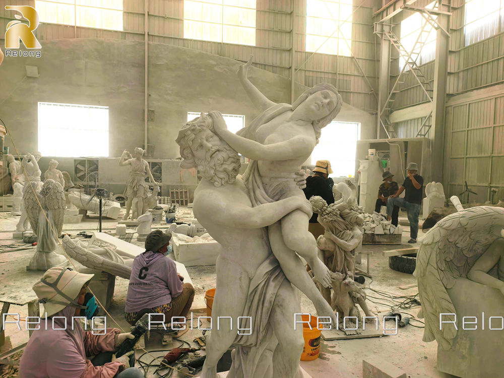 The Abduction of Proserpina sculpture hand carving process