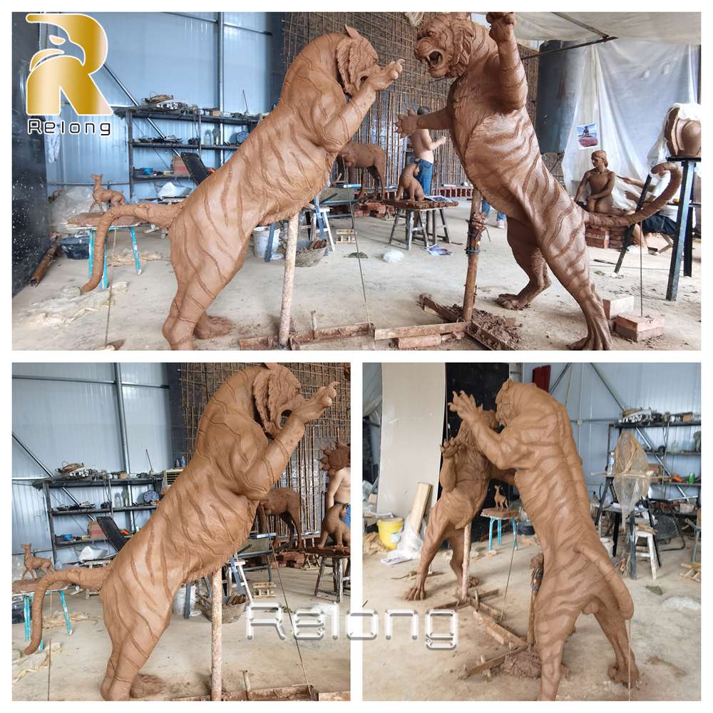 bengal tiger statue clay model