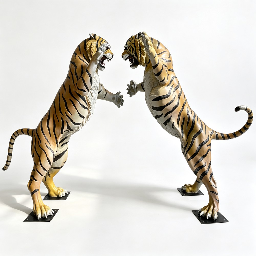 Life Size Bronze Bengal Tiger Statue in Fighting Stance RBOA-071