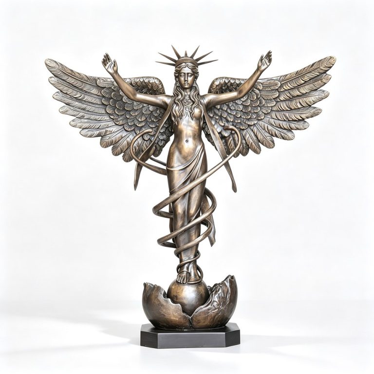 bronze caduceus statue for sale