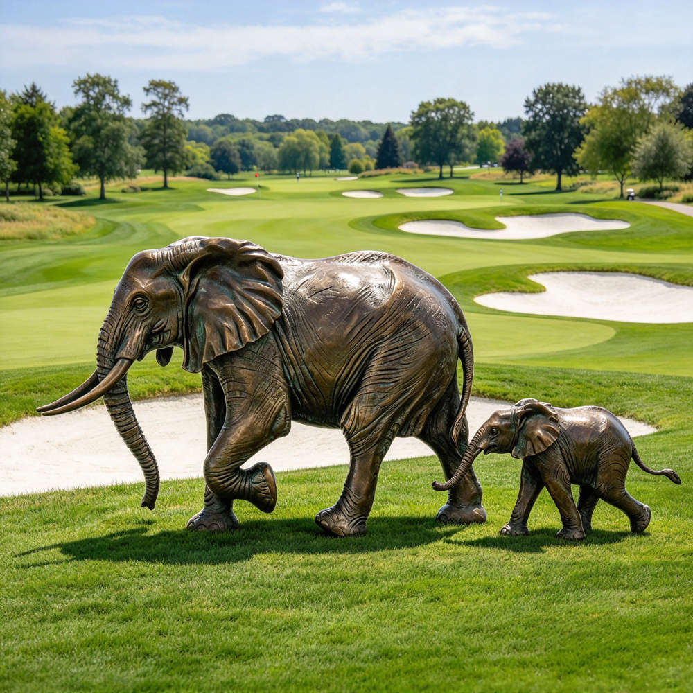 bronze elephant sculpture for golf club decoration