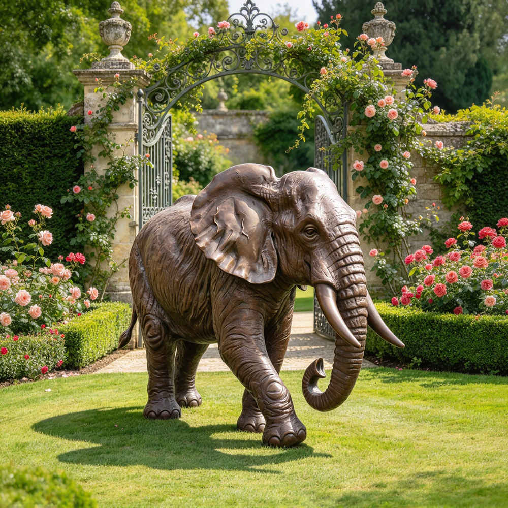 bronze elephant statue for garden decor