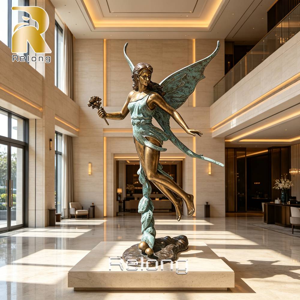 bronze fairy sculpture hotel