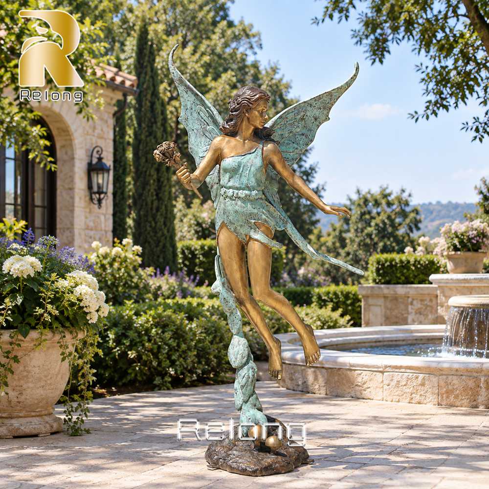 bronze fairy statue fountain