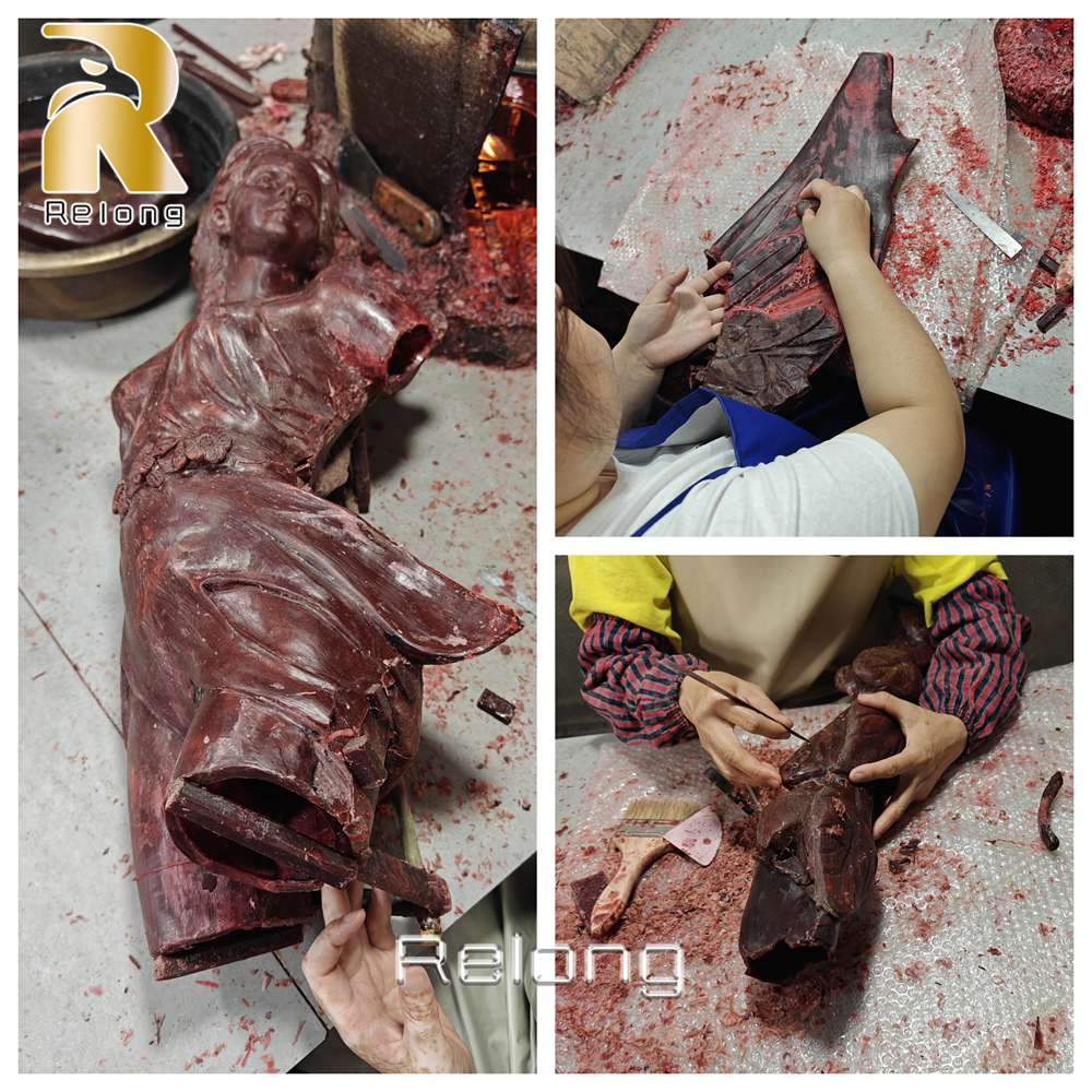 bronze fairy statue wax model detailing
