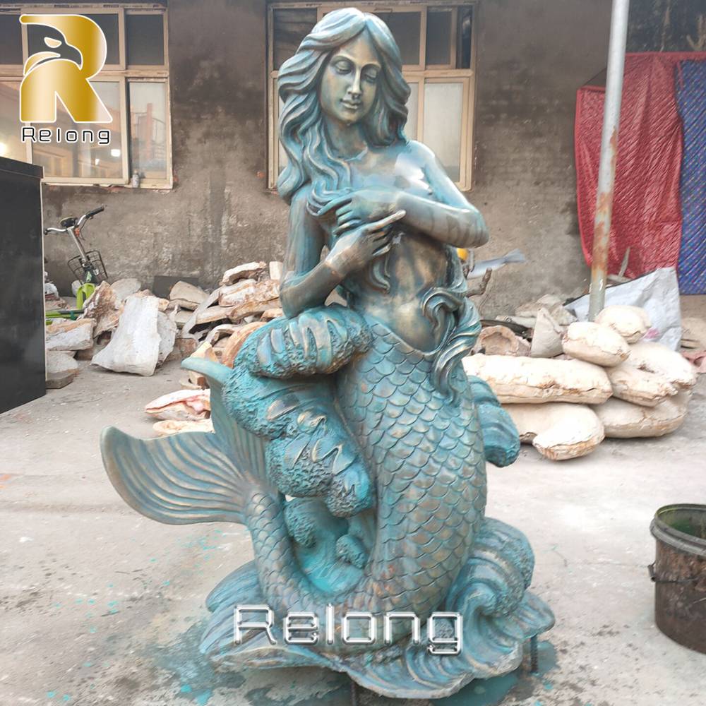 bronze mermaid statue patina finishing process