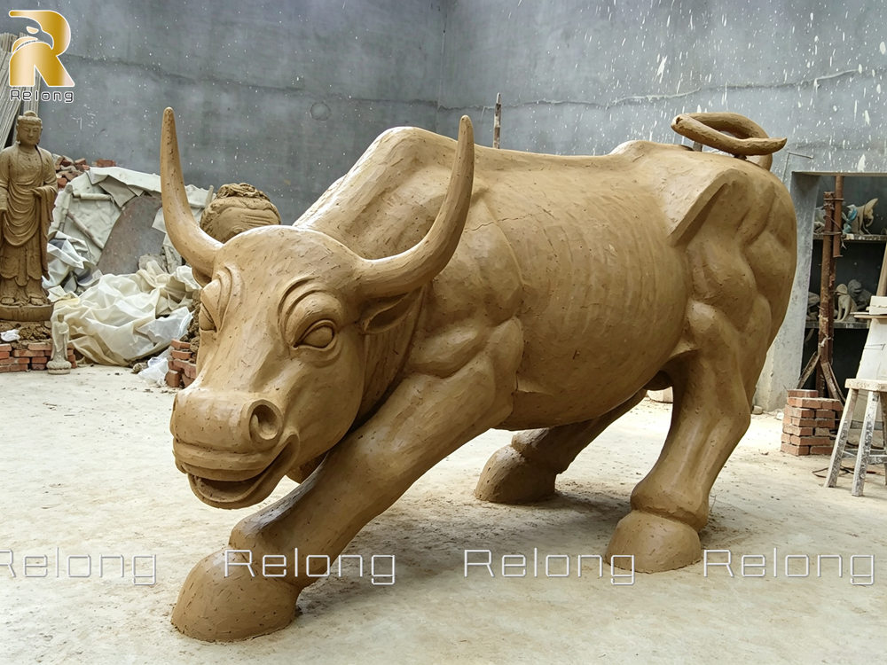 bull sculpture clay model