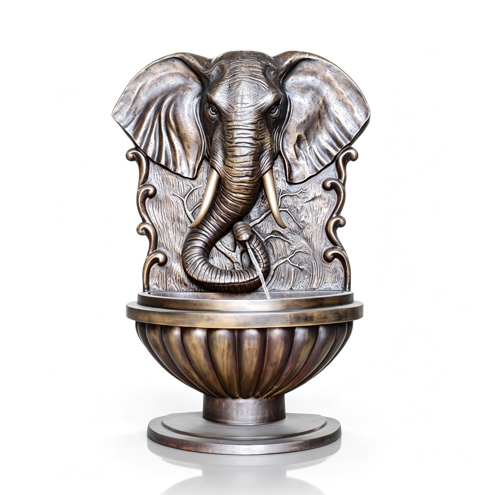 Majestic Bronze Elephant Wall Fountain RLBF-014