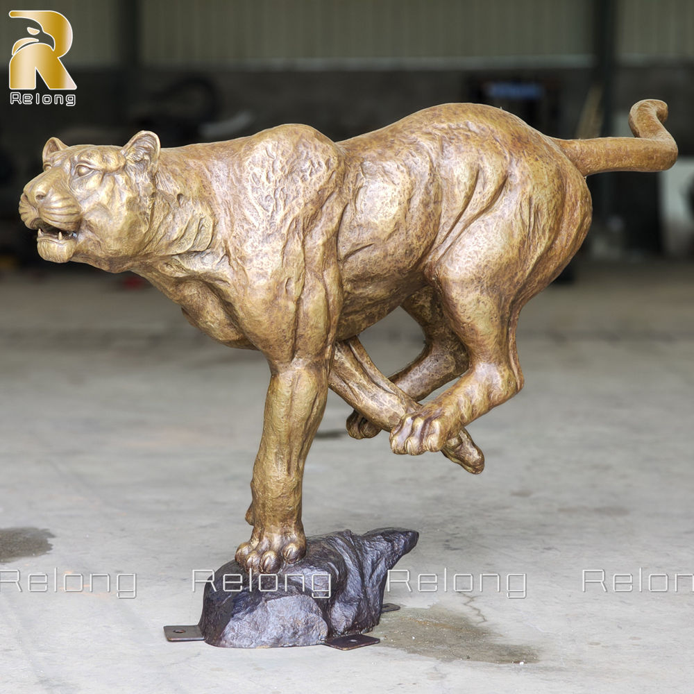 finished Bronze Jaguar Statue