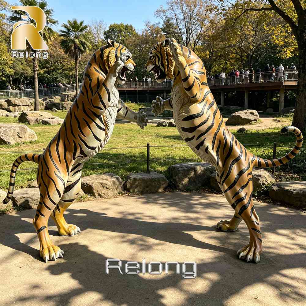 large bronze bengal tiger statue