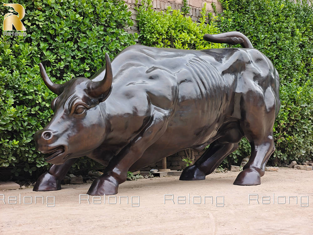 large bronze bull sculpture