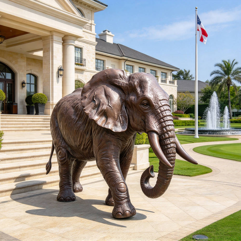 large bronze elephant statue for public space decor