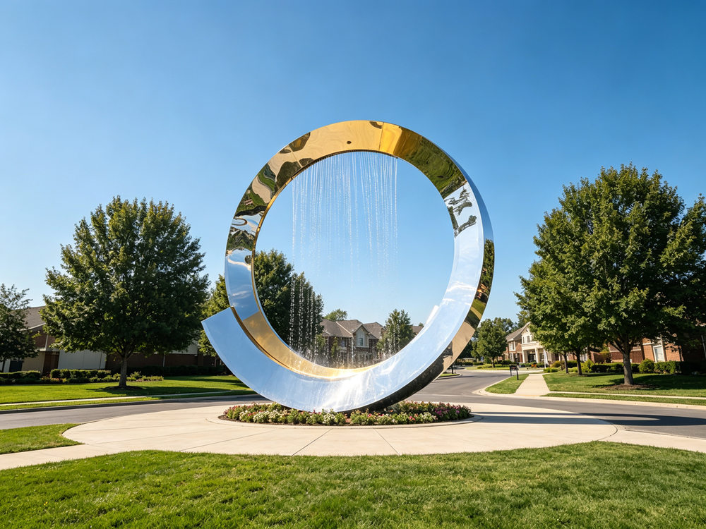 large mirror stainless steel sculpture design