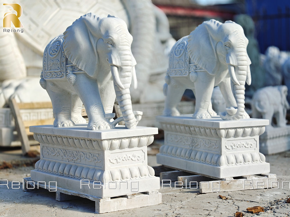 large marble elephant statue