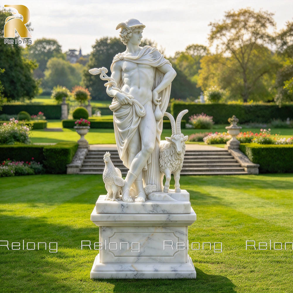 Marble Hermes Greek God Statue RMSC-045
