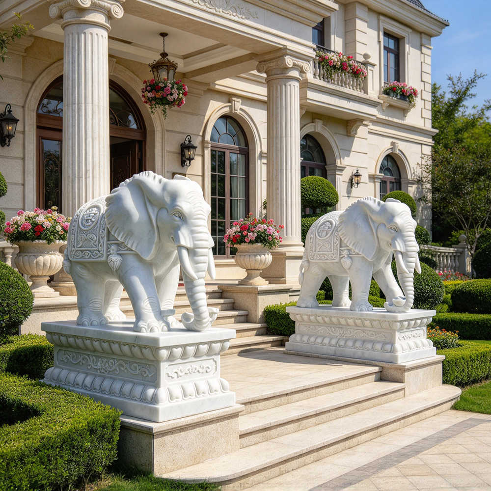 marble elephant statue for entrance