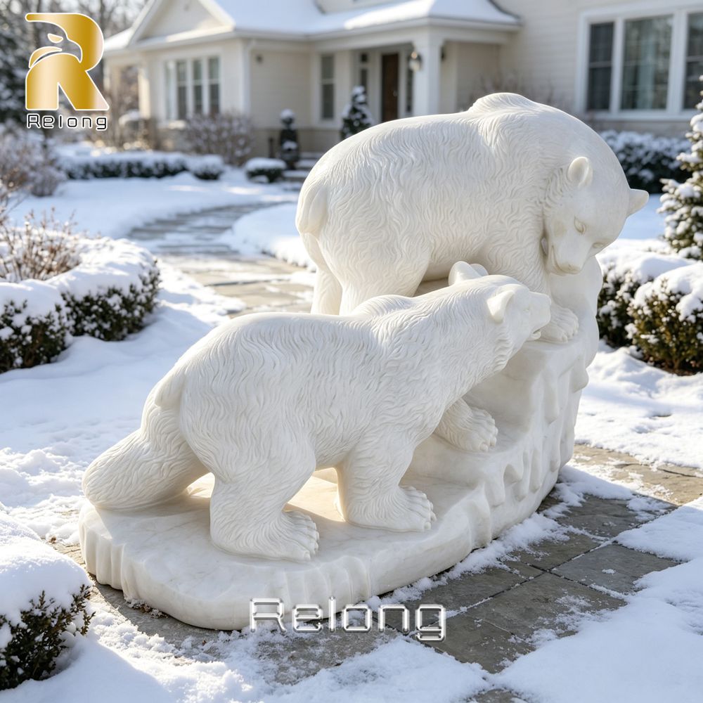marble polar bear statue