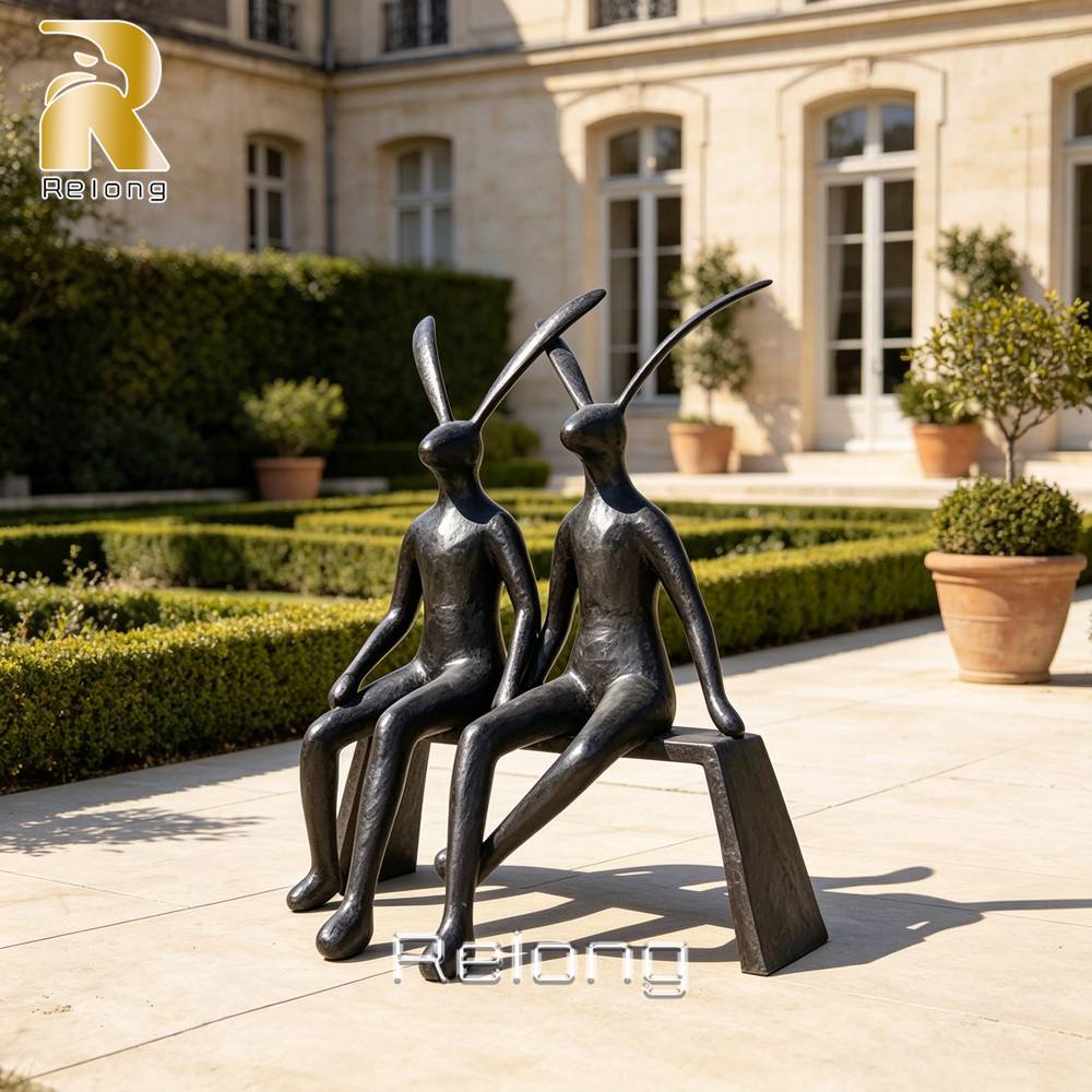 modern bronze hare statue