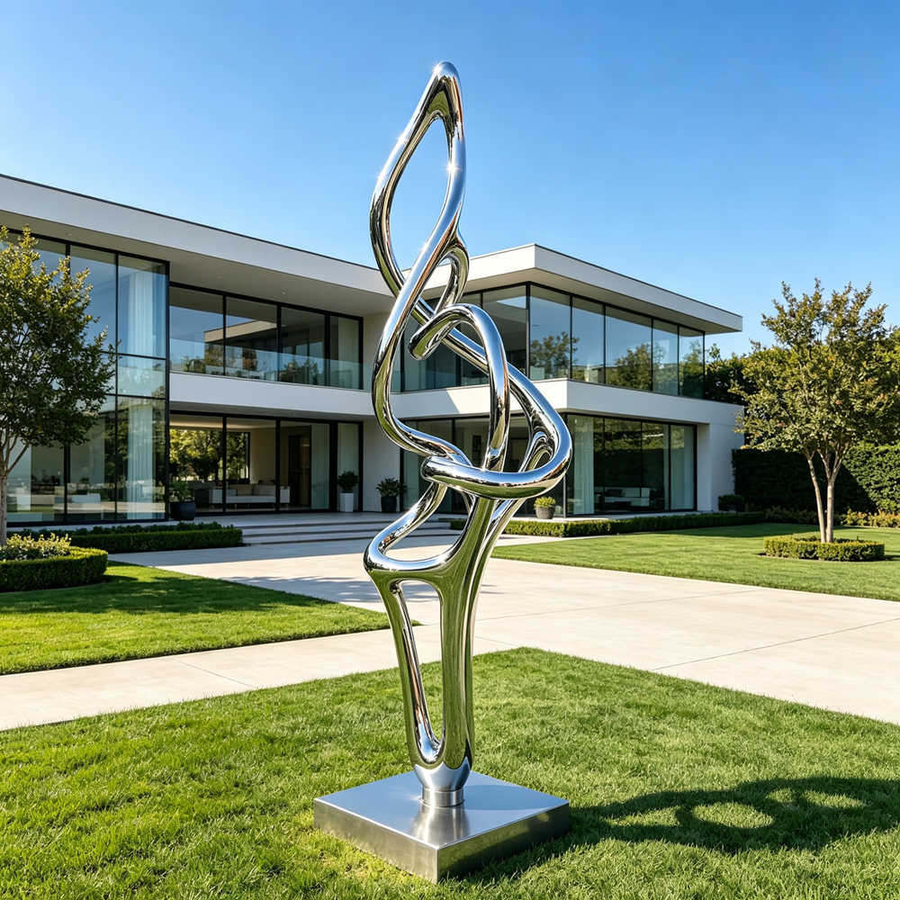 modern metal knot sculpture