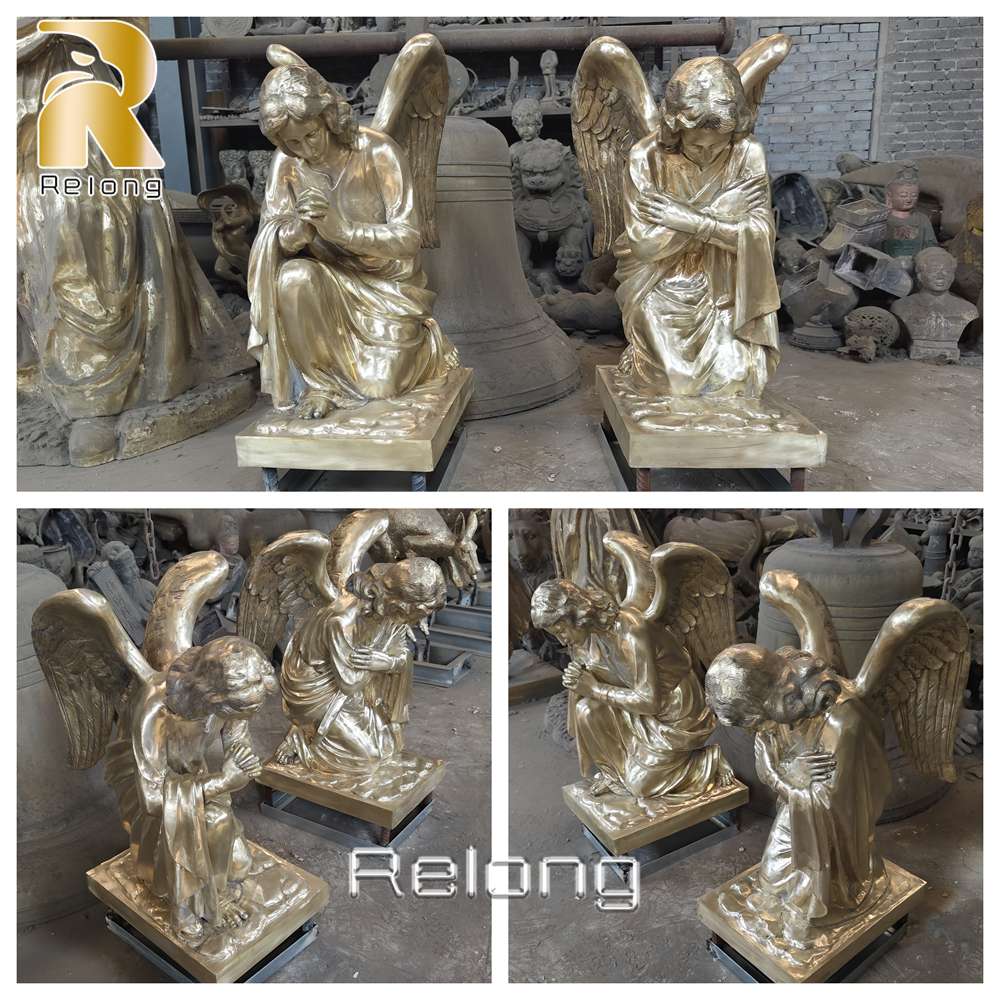 praying angel statue hand finishing process