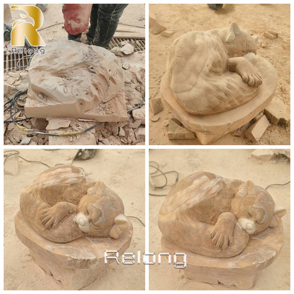 red panda sculpture carving process