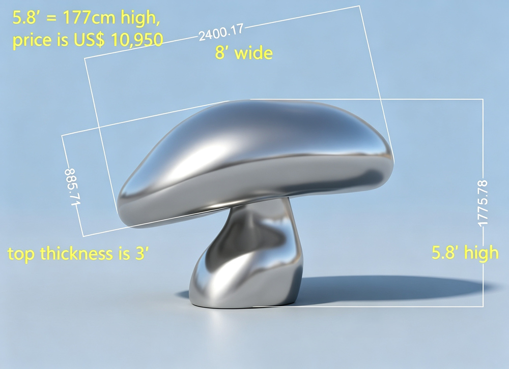 Relong 3D design drawing for a custom stainless steel tree sculpture