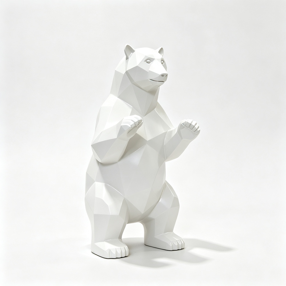 Stainless Steel White Bear Sculpture for Winter Festivals RMAL-039