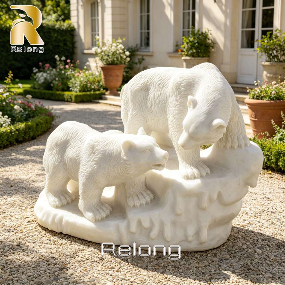 white polar bear sculpture garden
