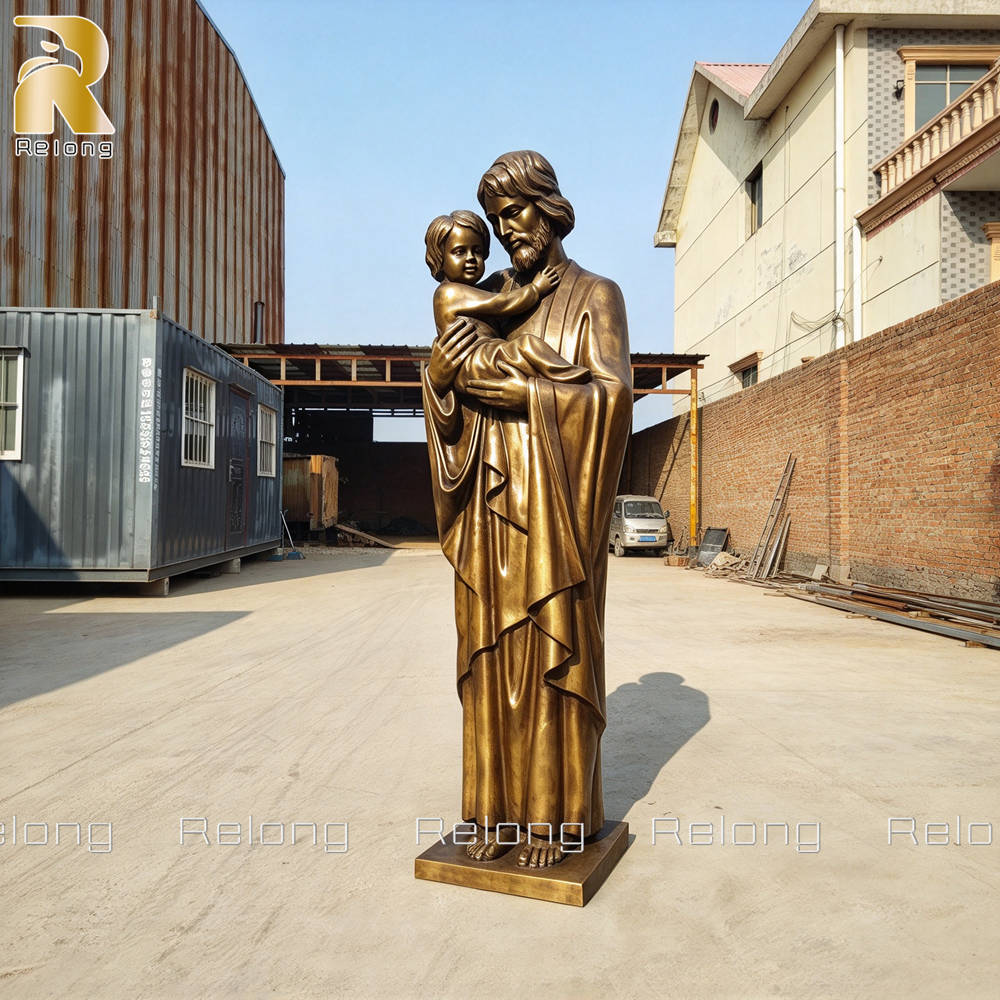 Bronze st joseph and baby jesus statue at Relong Factory