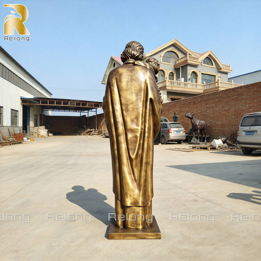 back view of finished st joseph and baby jesus statue