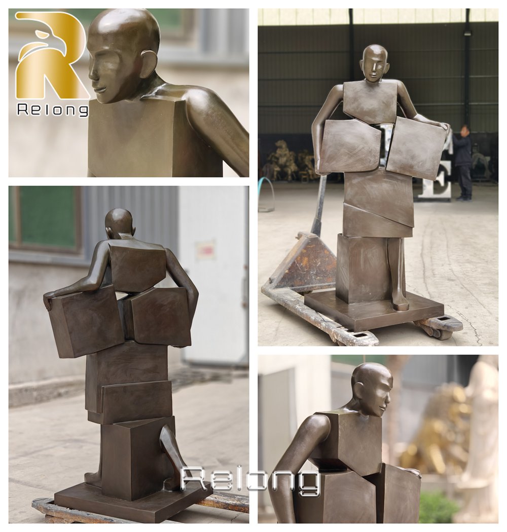 cast bronze man sculpture finished factory
