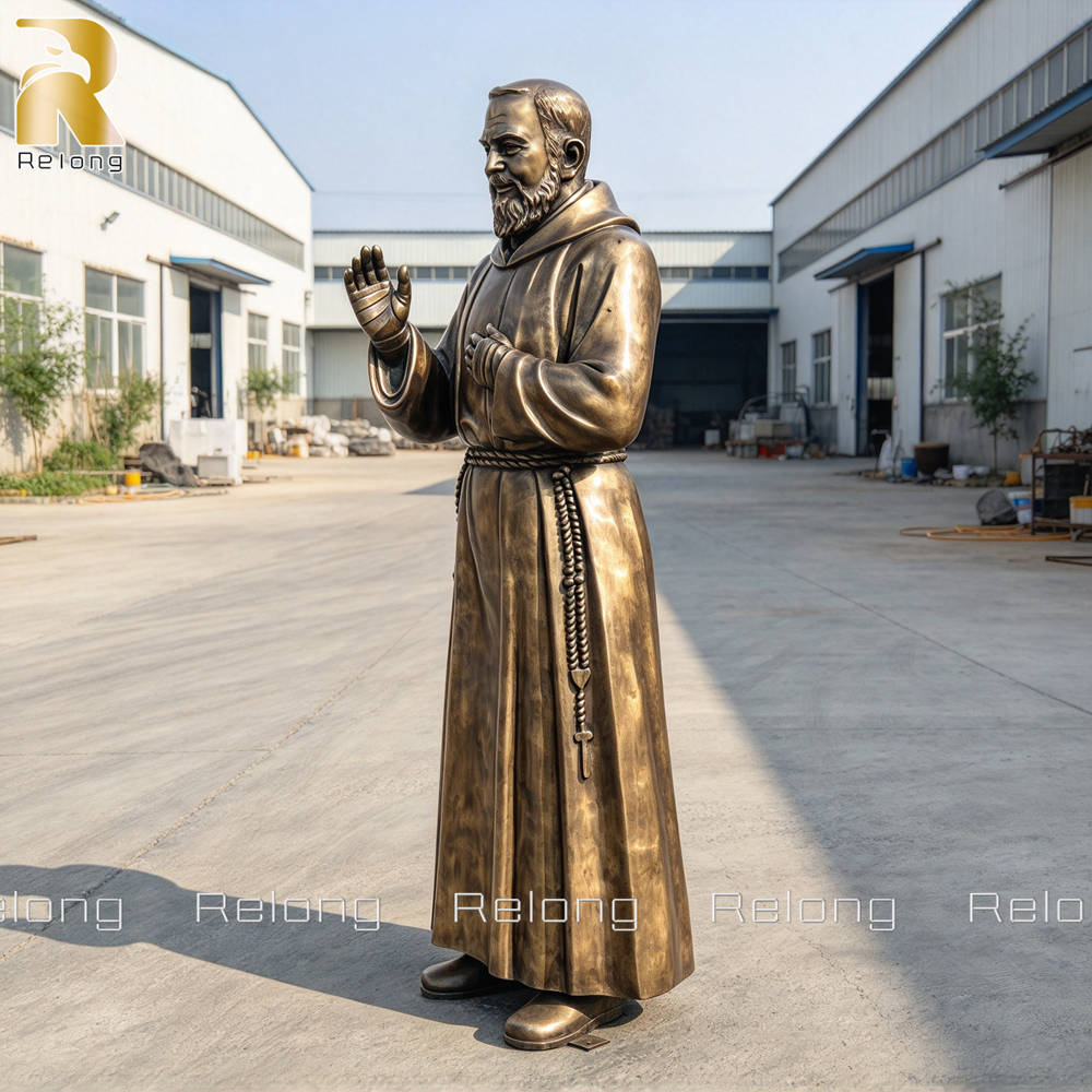 finished bronze Padre Pio Statue at Relong Foundry (2)