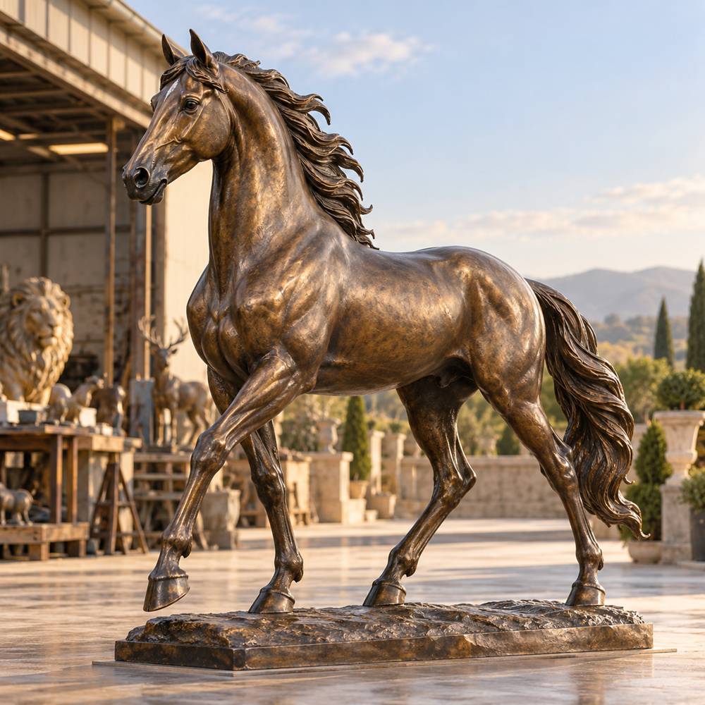 galloping bronze horse statue