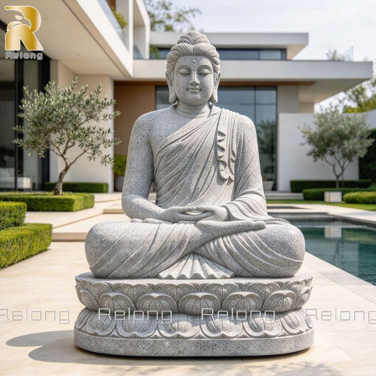 granite buddha staute for outdoor decor