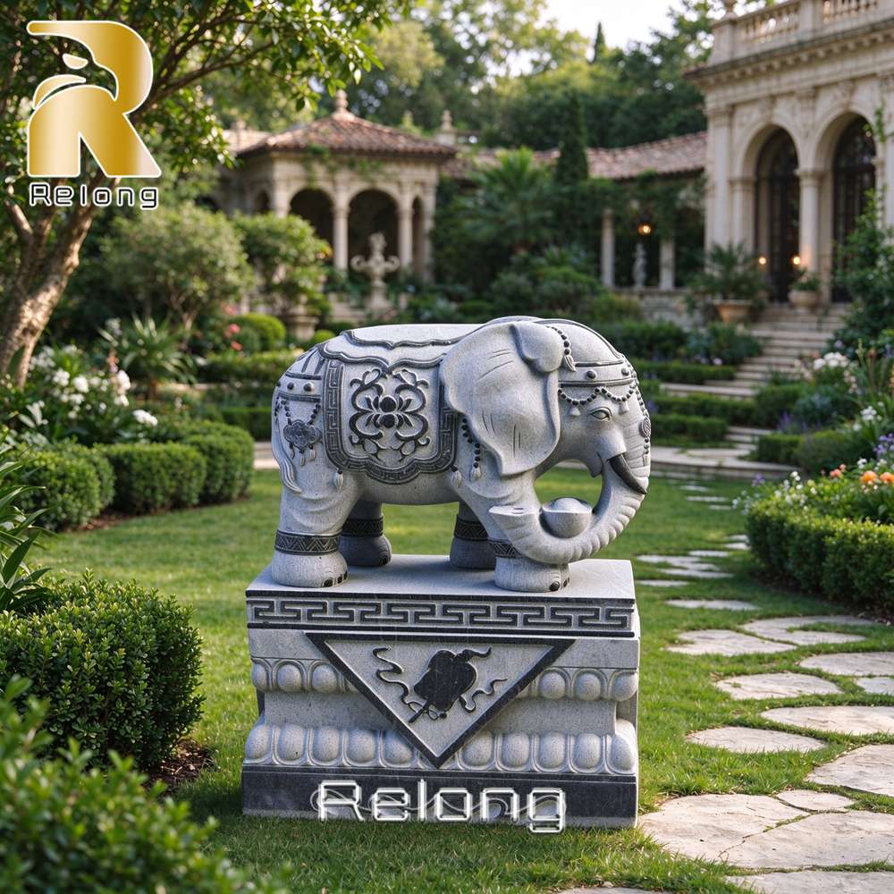 granite elephant statue outdoor