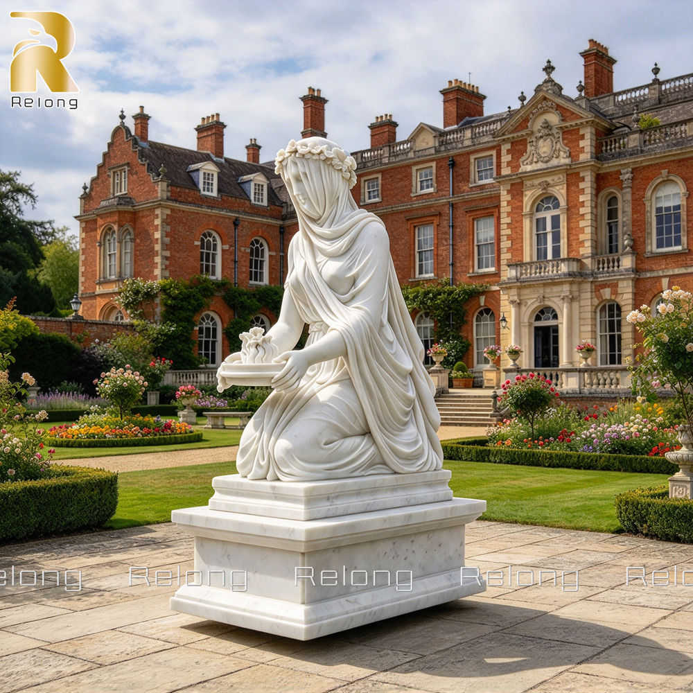 marble veiled lady sculpture