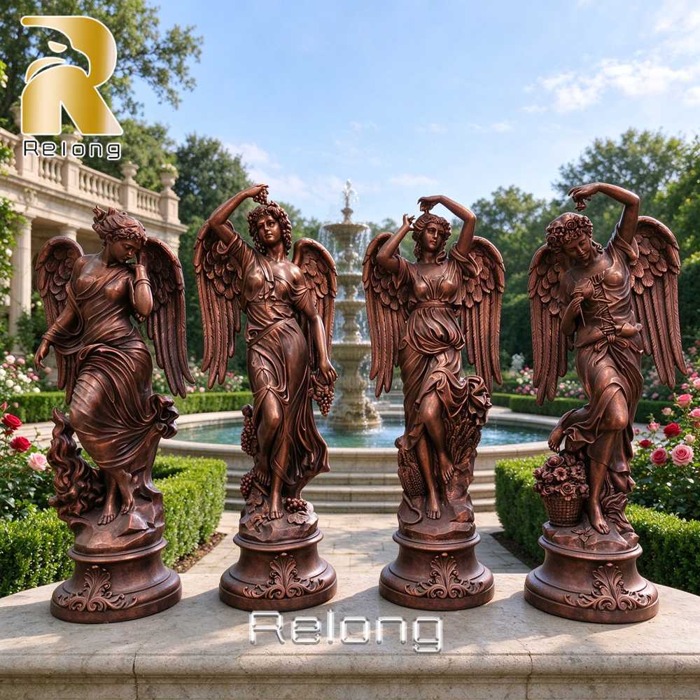 outdoor bronze four seasons angel statues